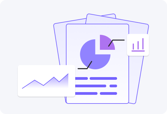 competitor file data with pie charts and line graphs